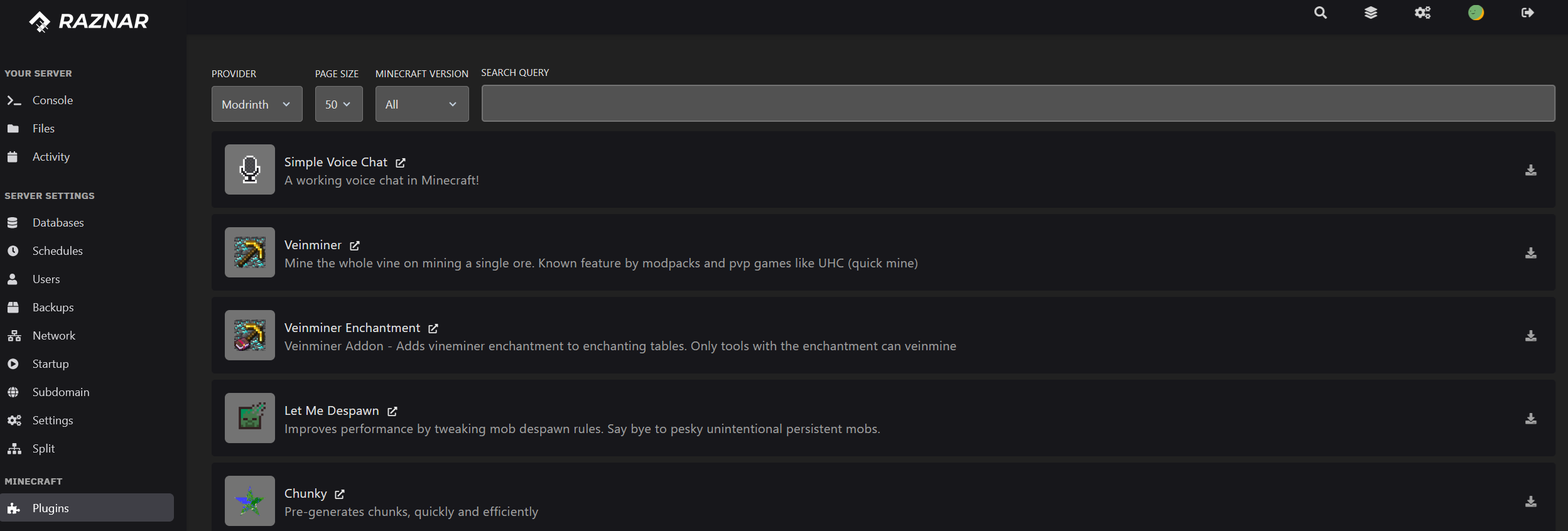 Panel Plugins