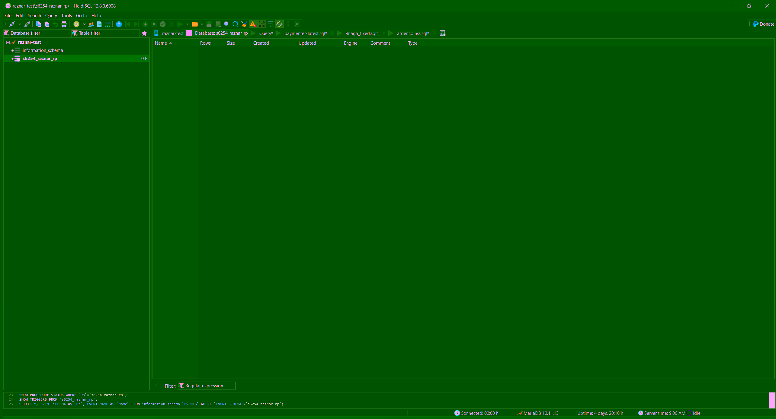 Berhasil connect ke database