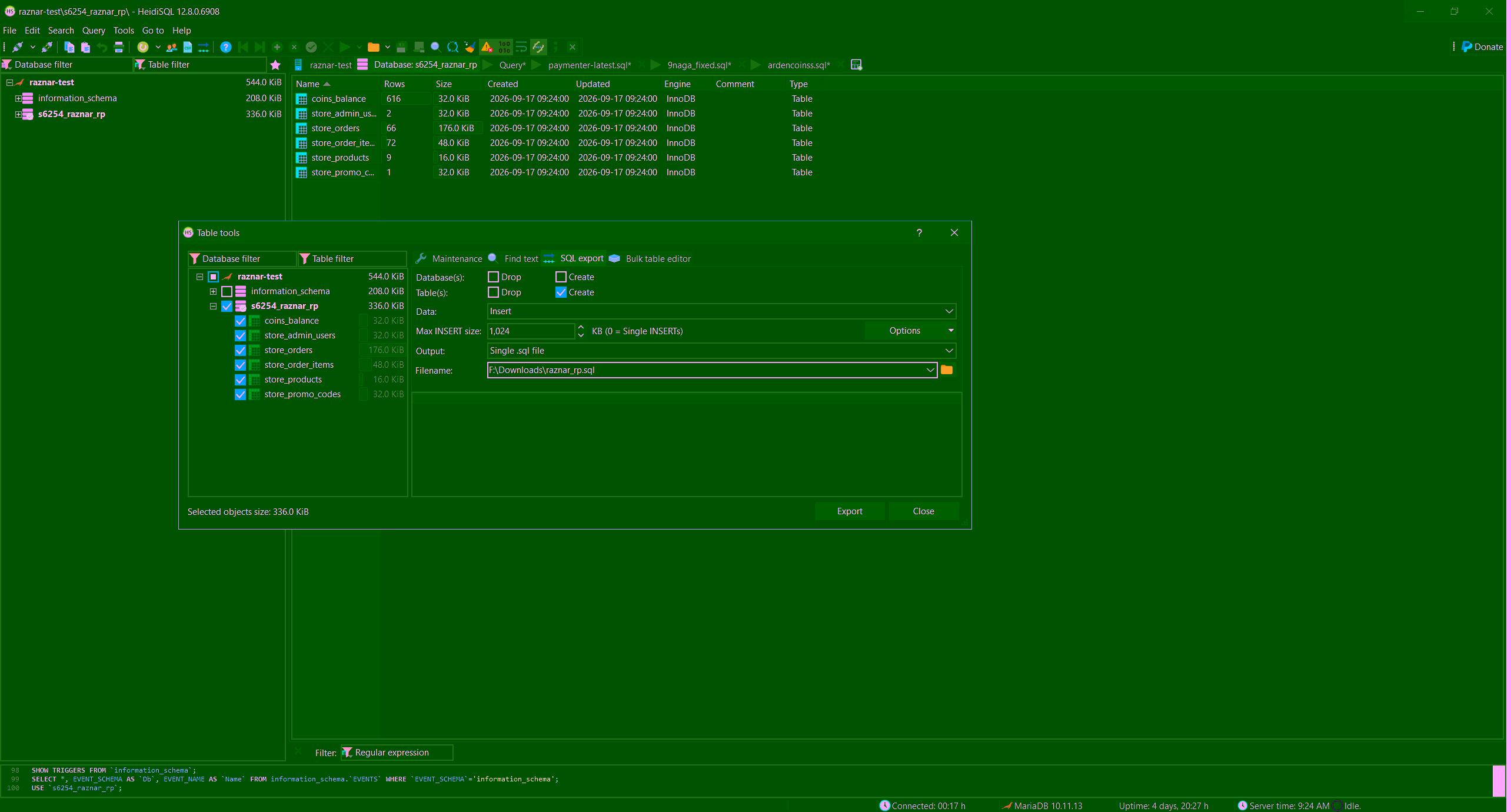 Export database ke file SQL