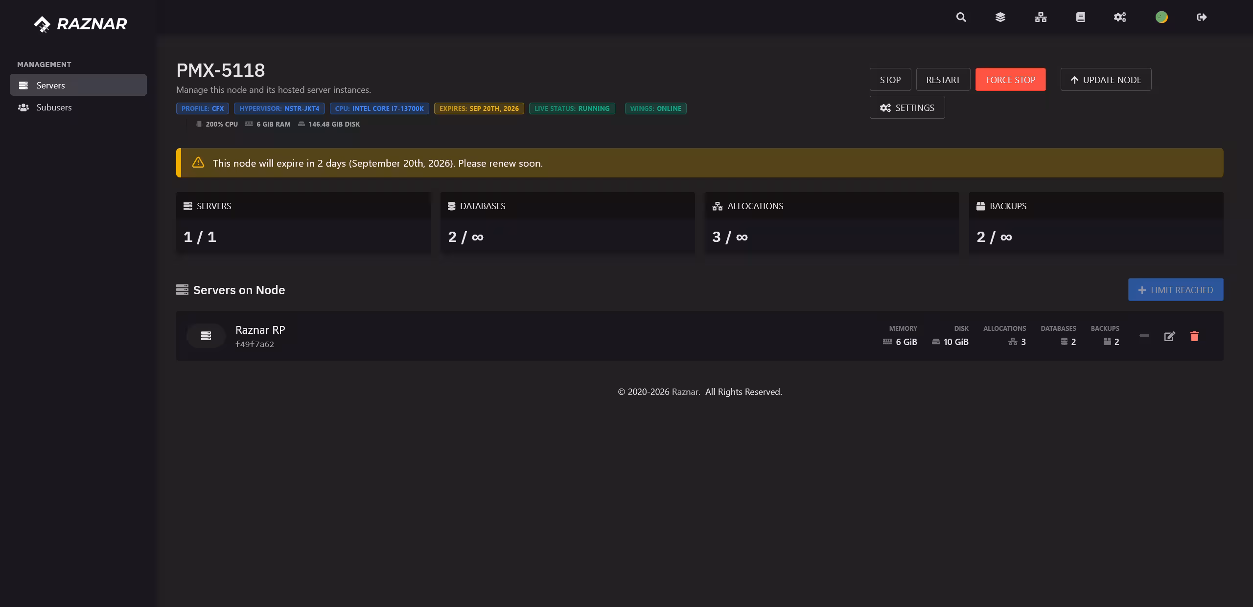 Hyper Node main page
